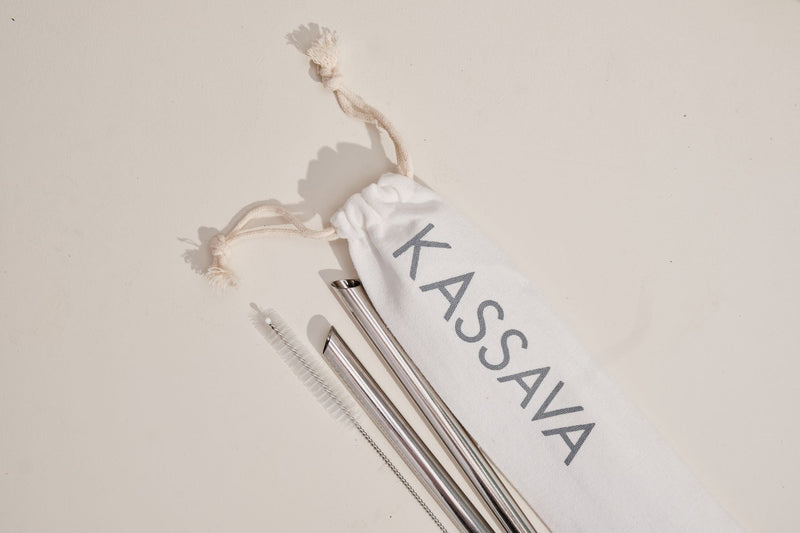 Kassava Glass Tumbler & Straw Set (20oz)
